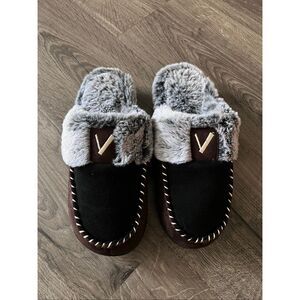 VONMAY Women's Memory Foam Slippers Moccasin Slip-on Scuff House Shoes Fuzzy Fau